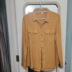 Mustard Yellow Button-Up Shirt